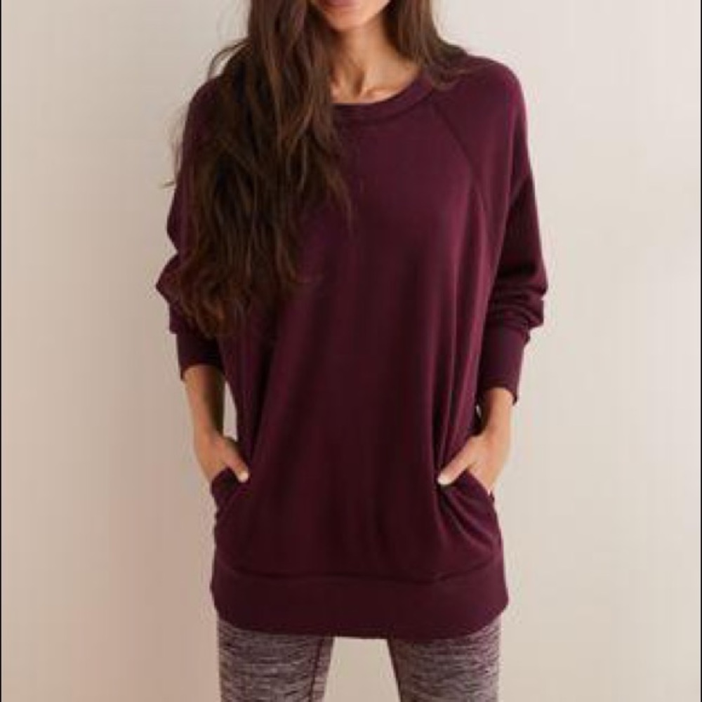 Aerie a Womens Crewneck Maroon